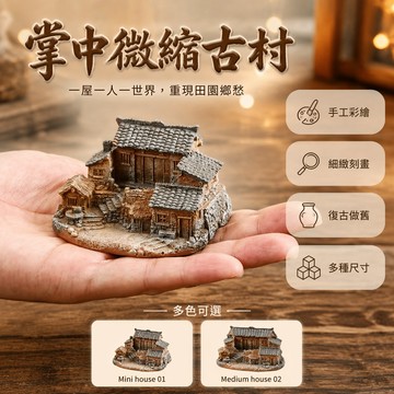 【🚚台灣出貨】 田園鄉村老房子擺件 小模型桌面裝飾 創意微景觀造景 庭院盆栽盆景 復古風格居家佈置