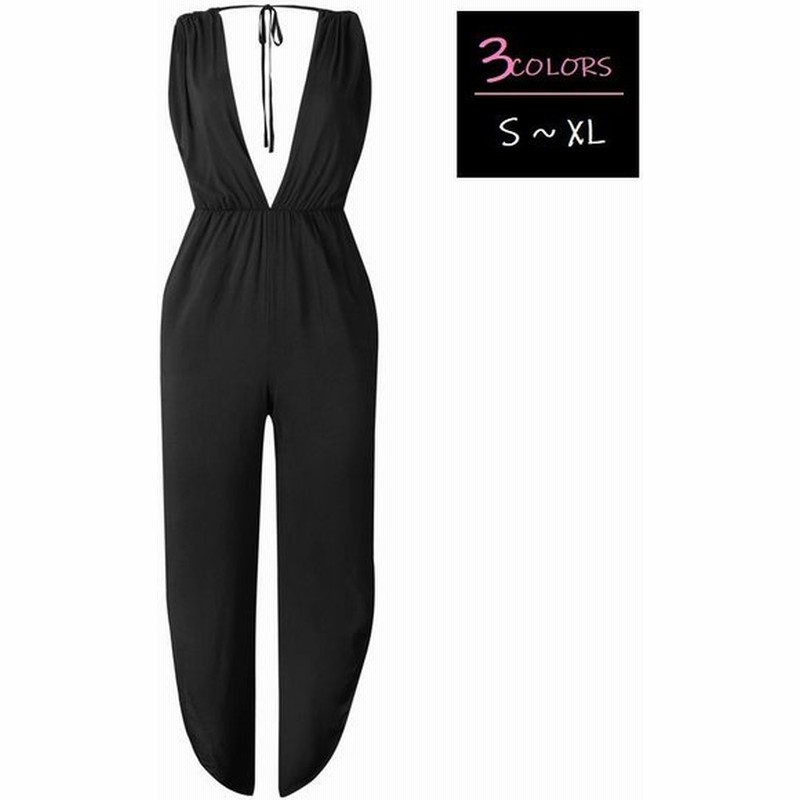 オールインワン カバーオール つなぎ レディースファッション トップス ボトムス 女性 服 スリット 無地 単色 セクシー 夏 通販 Lineポイント最大0 5 Get Lineショッピング
