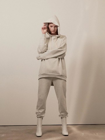 Melange hoodie 004 Lightgray