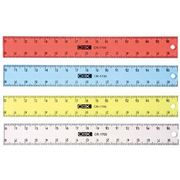 COX三燕  17公分塑膠直尺 (CR-1700)透明