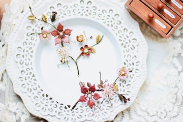 CHEERFUL HANDMADE 古銅花樹支髮飾 (粉色組)