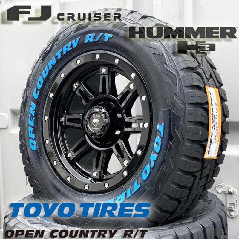 ハイラックス GUN125 タコマ FJクルーザー BLACK MAMBA 新品17インチタイヤホイール TOYO OPEN COUNTRY 265/65R17  265/70R17 285/70R17 ホワイトレター | LINEショッピング