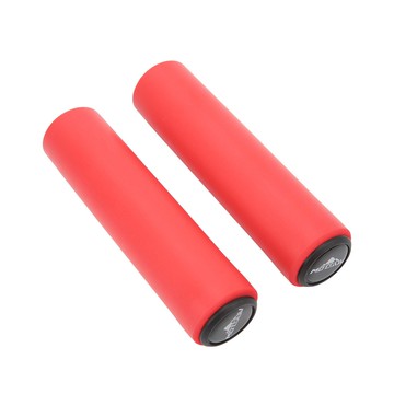 【Lixada】2 件山地自行車握把柔軟防滑矽膠減少手疲勞 PVC 插頭減震車把紅色