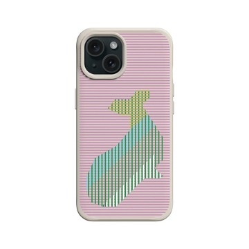 iPhone 15 SolidX 貝殼灰 - The Wildlife Collection 動物野境系列 - 藍鯨 - 線條版