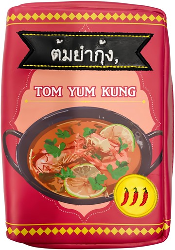 Marushin Yup!仿真料理包拉鍊袋-酸辣蝦湯  趣味造型衛生收納袋  1入