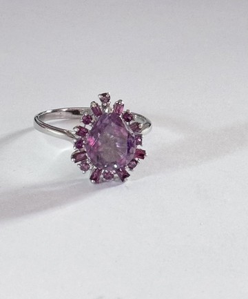 銀戒指 紫水晶 頂級寶石