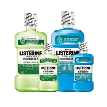【蝦皮直營】李施德霖 綠茶防蛀無酒精/薄荷除菌 漱口水 (750ml+250ml)