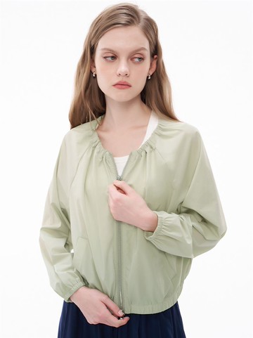 輕量防風雙向拉鍊微短版外套