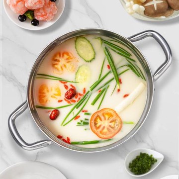 18-10三層鋼火鍋鍋家用清湯鍋火鍋具加厚三層鋼雙耳湯鍋不挑爐灶