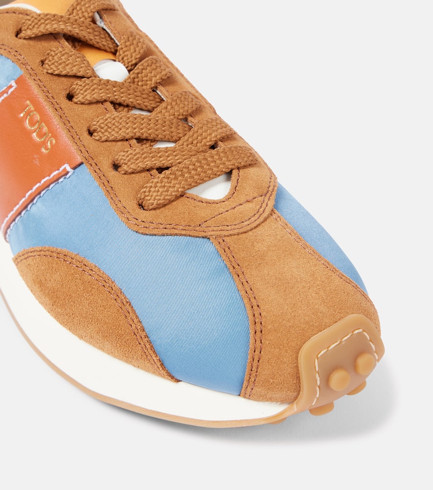 Tod's Logo suede-trimmed sneakers