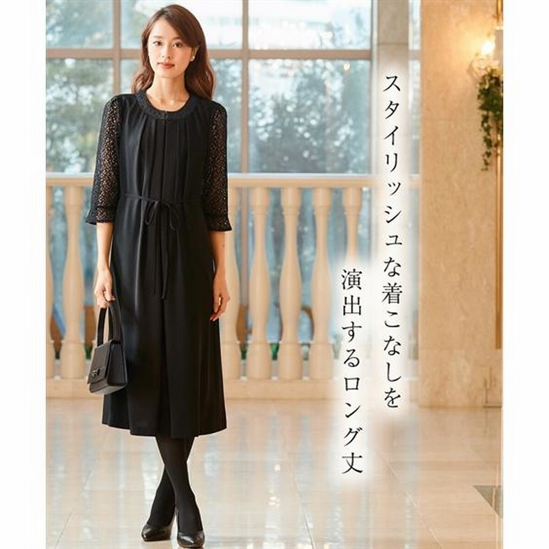 喪服 礼服 ワンピース アンサンブル 見え 送料無料 M-10L 洗える 前
