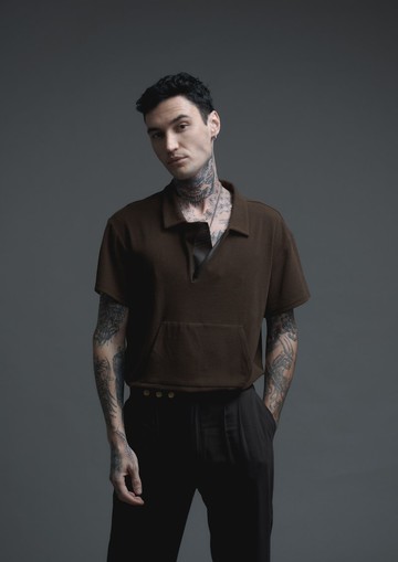 毛絨針織布polo領Tee