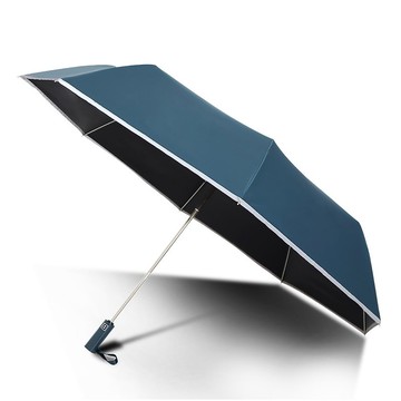 TDN超大傘面英爵反光黑膠自動開收傘 超撥水防曬自動傘(石青藍)