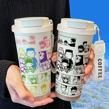 ❤️免運爆款❤️獵人周邊 全職獵人 水杯咖啡杯 全職獵人小杰奇犽保溫杯 大容量316不鏽鋼咖啡杯雙飲杯 學生水杯辦公杯