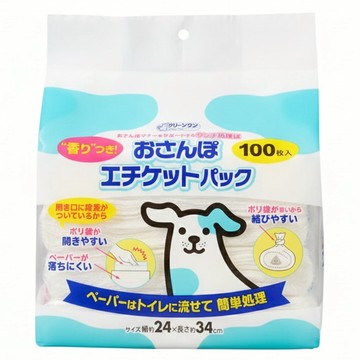 Clean One 犬用散步香氛撿便袋  白色 + 藍色  100個  1組