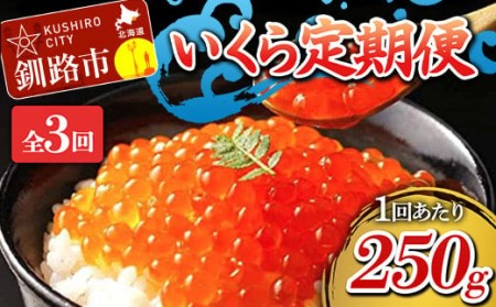 定期便 3か月連続 北海道産 いくら定期便 250g×3回 いくら 3か月 定期便 F4F-1705