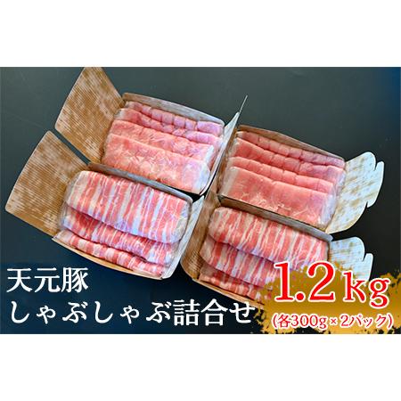 ふるさと納税 天元豚しゃぶしゃぶ詰合せ 計1.2kg ロース バラ 各300g×2パック 豚肉 しゃぶしゃぶ [009-006] 山形県米沢市