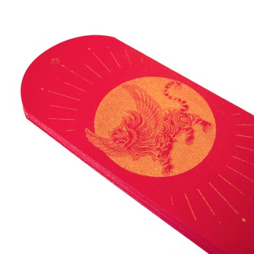 金錢虎 圓口紅包袋-3入 如虎添翼 圓圓滿滿 絹印 金墨