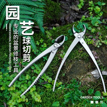 購滿99出貨 限時免運 加厚園林不鏽鋼球切剪盆景剪斜口剪盆景專用工具修剪造型鉗枝剪刀