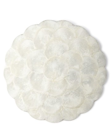 Four 14" Round Capiz Shell Placemats