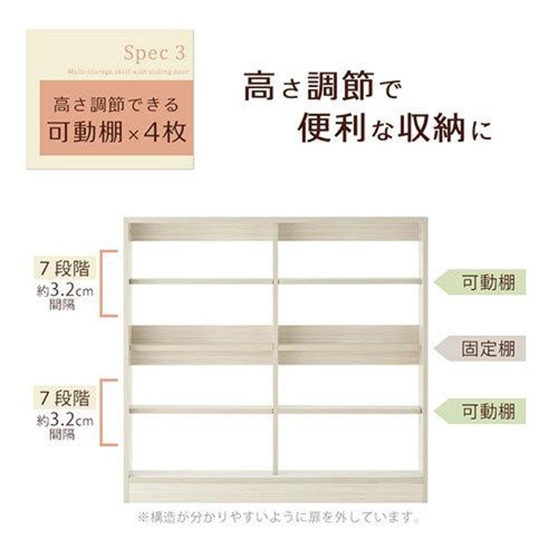 ウッドラック 収納 約 奥行15cm 幅90cm 棚 ラック 薄型 扉付き