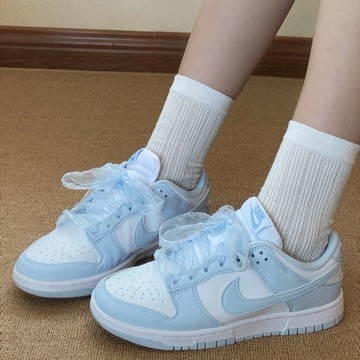 NIKE DUNK LOW 冰川藍 寶寶藍 蕾絲緞帶 休閒鞋 女鞋 IB7311-100