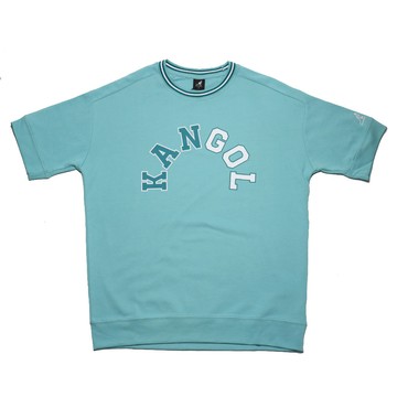 KANGOL 短袖 短T 中性 薄荷綠白 羅紋 大LOGO 棉 休閒 男女 6225100481