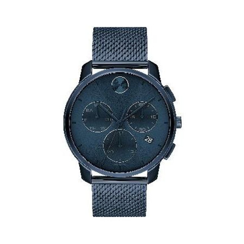 Movado ボールド シンクロノグラフ クォーツ ブルーダイヤル メンズ