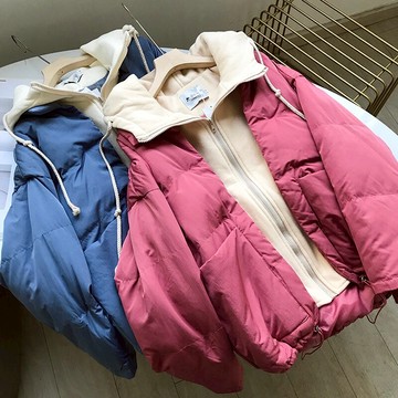 女裝冬季方領長袖保暖棉服外套  L#171入