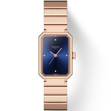 TISSOT 天梭 官方授權 SRV系列 幾何造型 方型腕錶 女錶 手錶-T1601103304600/玫瑰金色30x21,8mm
