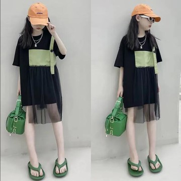 女童連身裙夏季女大童夏裝童裝小女孩夏天兒童裙子背帶裙【步行者戶外生活館】P