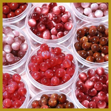 10mm新品紅色仿貓眼樹脂圓珠 diy手鏈項鏈串珠散珠 飾品配飾材料 串珠材料 串珠材料包 珠珠材料