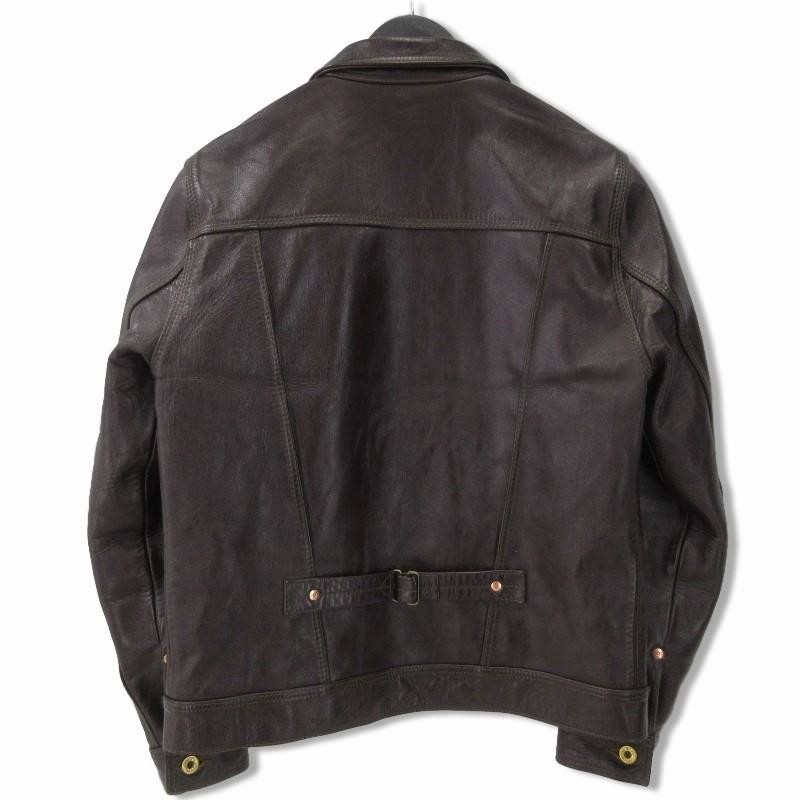 HIGH LARGE LEATHERS ハイラージレザーズ レザージャケット GUTHRIE ガスリー ブラウン 茶 40 メンズ 中古  70008291 | LINEブランドカタログ