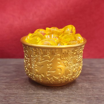 台灣出貨 百福杯 招財杯 聚財 金色擺件 福氣擺件 聚氣納福擺件 招財進寶 元寶擺件