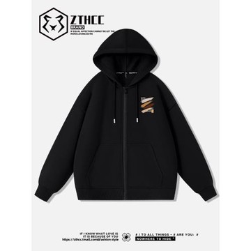 美式休閑衛衣男款潮牌休閑半拉鏈外套男士2025新款春秋季情侶衣服