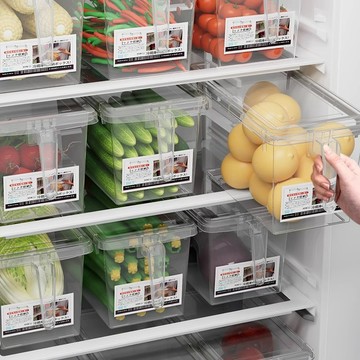 台灣熱賣食品級冰箱收納盒保鮮盒廚房蔬菜水果專用整理塑料帶手柄鷄蛋盒子0701 DZOX
