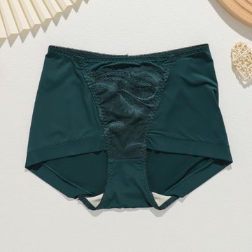 內褲女中高腰無痕蕾絲光面性感全棉檔抗菌女生短褲大碼胖mm平角褲