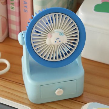 雜啊 可愛卡通迷你風扇桌面靜音臺扇便攜隨身小型電扇usb充電學生