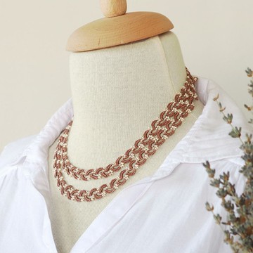 90cm 珠飾長項鍊【Riviere】奶茶可可色