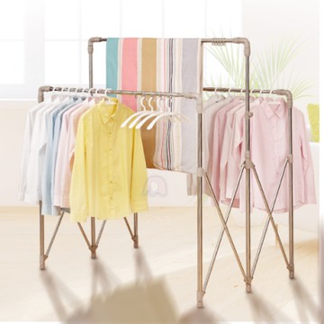 三桿可升降好伸縮收納曬衣架-超值組(晾衣架/掛衣架/晾曬架/曬被架/室內衣架/移動衣架)