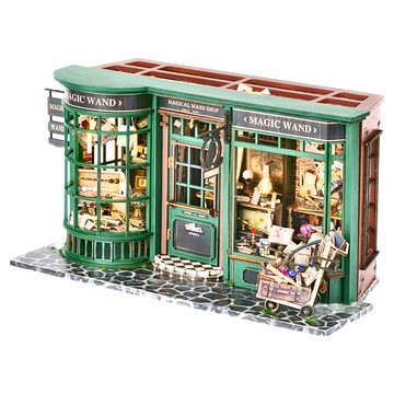 逗趣點 歐式復古DIY手作袖珍微型屋 迷你模型組合屋 Set 1  魔法滿屋 綠色  1盒