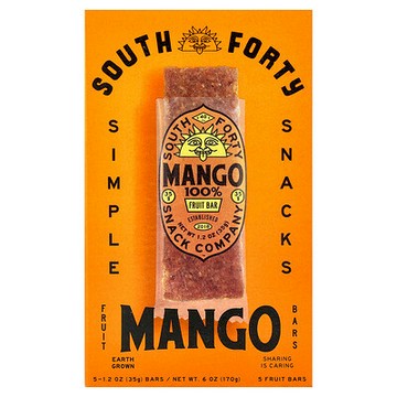 South Forty Snack Company, 水果棒，全芒果，5 根，每根 1.2 盎司（35 克）