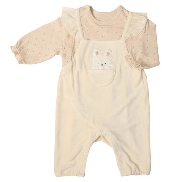 akachan honpo - 長袖假兩件兔裝-象牙白色