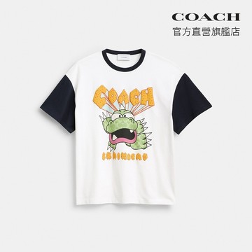【COACH】COACH | BRAIN DEAD DARBY DINO T恤-白色 混合色(CEV01)｜官方直營