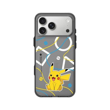 iPhone 17 Pro Max Clear (相機按鈕) 酷墨灰 - 寶可夢 Pokemon - 幾何系列-皮卡丘