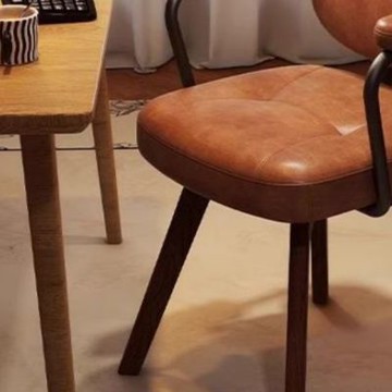 【匠俱】舒適久坐宿舍靠背電腦椅 家用書房實木扶手寫字椅(高品質海綿+可旋轉椅+扶手實木椅)