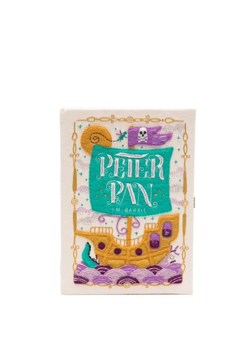 Olympia Le-Tan - Peter Pan Pirates book clutch bag - women - stainless steel/Cotton - One Size - Neutrals