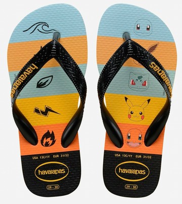 havaianas 哈瓦士 巴西人字拖 男款 Pokemon 橙黃寶可夢 涼鞋 拖鞋 夾腳拖 海灘鞋＊夏日微風＊