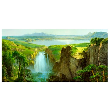 【御畫房】天瀑 國家一級畫師手繪油畫60×120cm(VF-136)