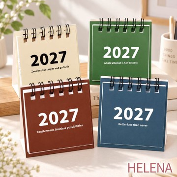 【海麗娜】現貨 2027 迷你小桌曆 ins風擺件 家居裝飾 辦公室療癒小物 禮物 可愛月曆 大學生 聖誕節【D58】